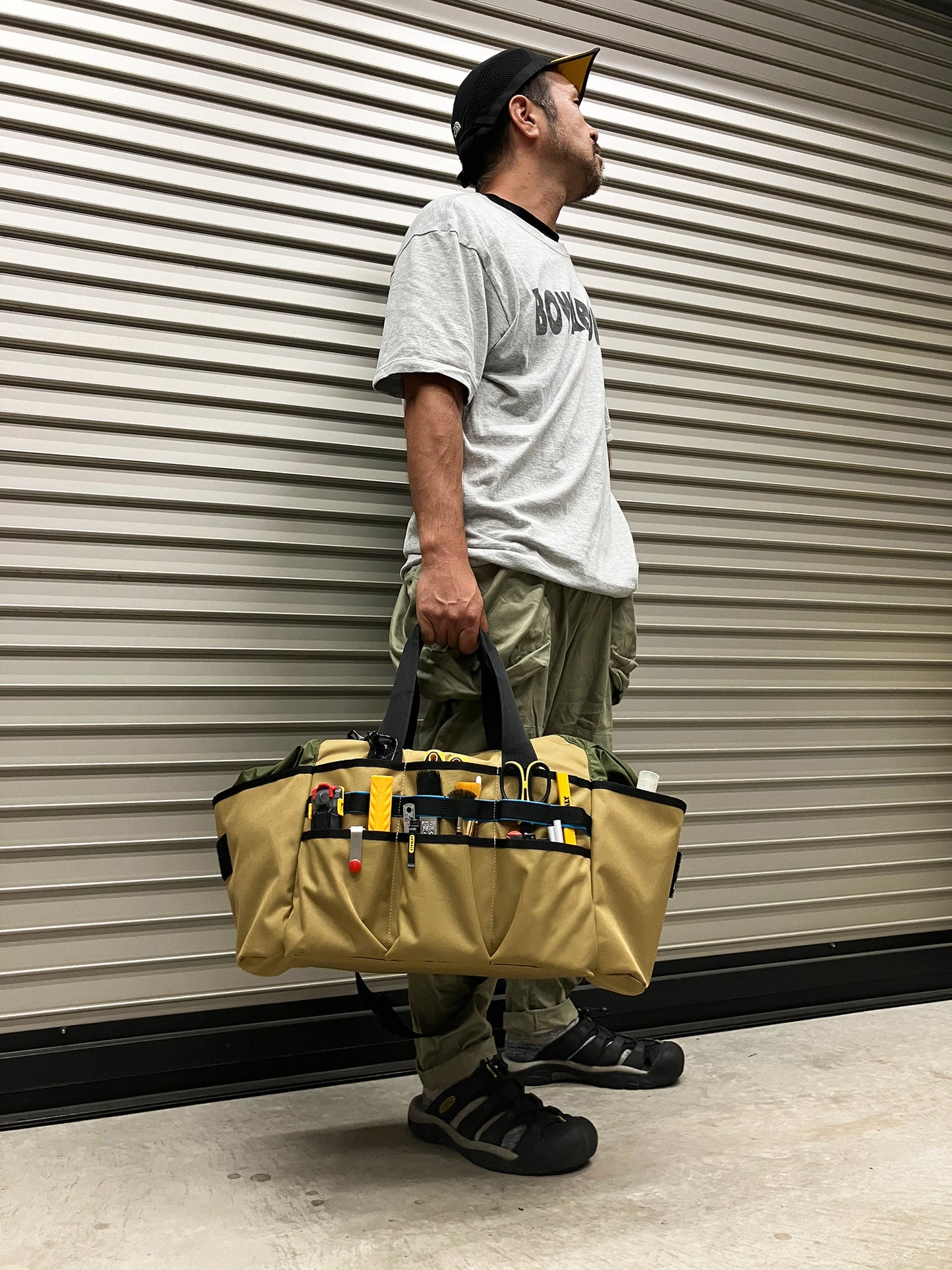 BOWABOWAツールバッグ ”参号機” 「修理屋さんのカバン」カーキ×オリーブ